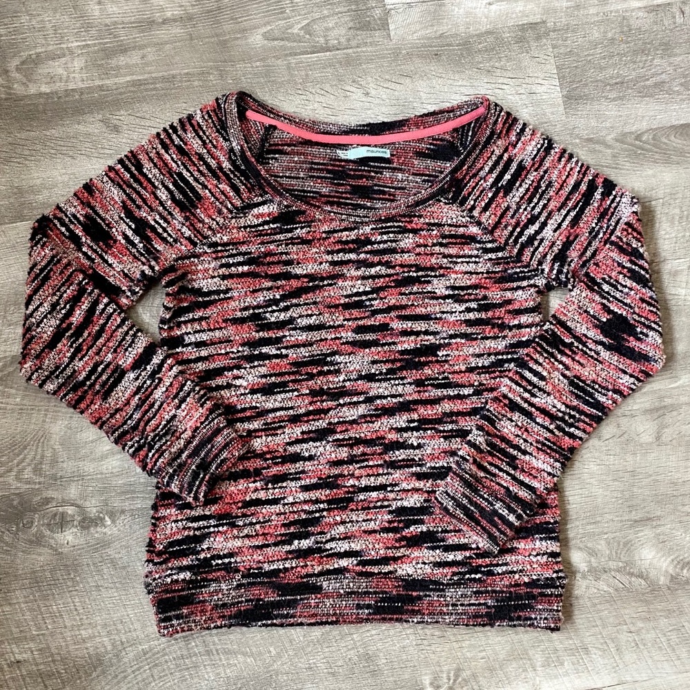 Maurices Knit Sweater Top Pink Black Small